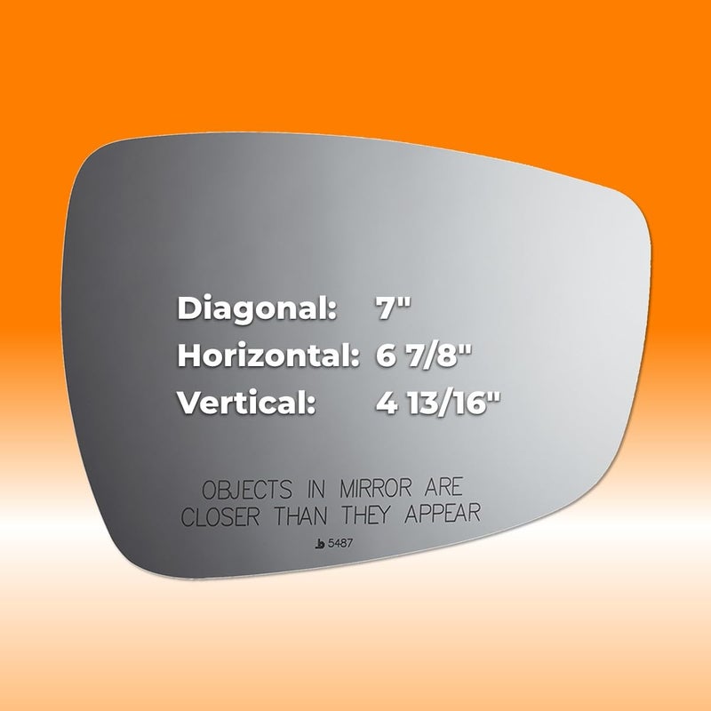 Burco 5487 Convex Passenger Side View Non-Heated Mirror Glass, OEM# 876211R210/876211R220/876211R200/876213X560/876211R300, Fits Hyundai Accent 2011-2017 Elantra 2011-2015 Veloster 2012-2013, Snap Fit - Image 4